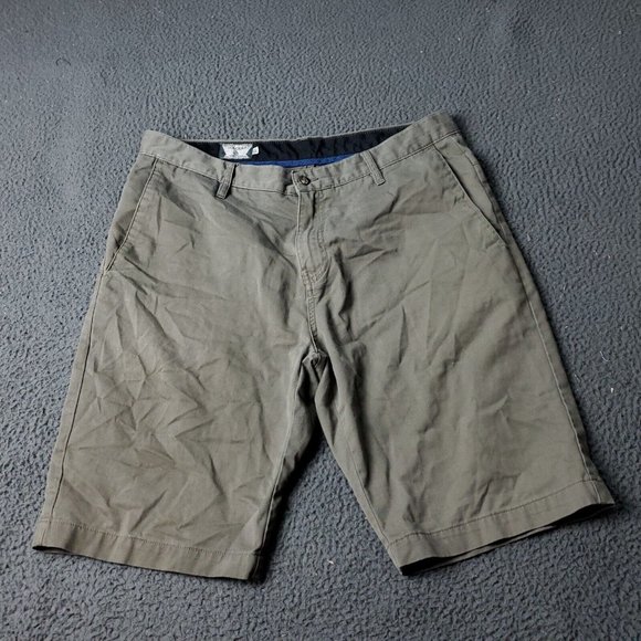 Volcom Chino Shorts Mens Size 34 x11 Beige Cotton Skater Casual - Picture 1 of 10